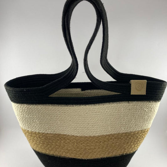 Tote Small: Black | Jute | Ivory