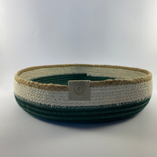 Belly Basket: Jute | Ivory | Adriatic Green