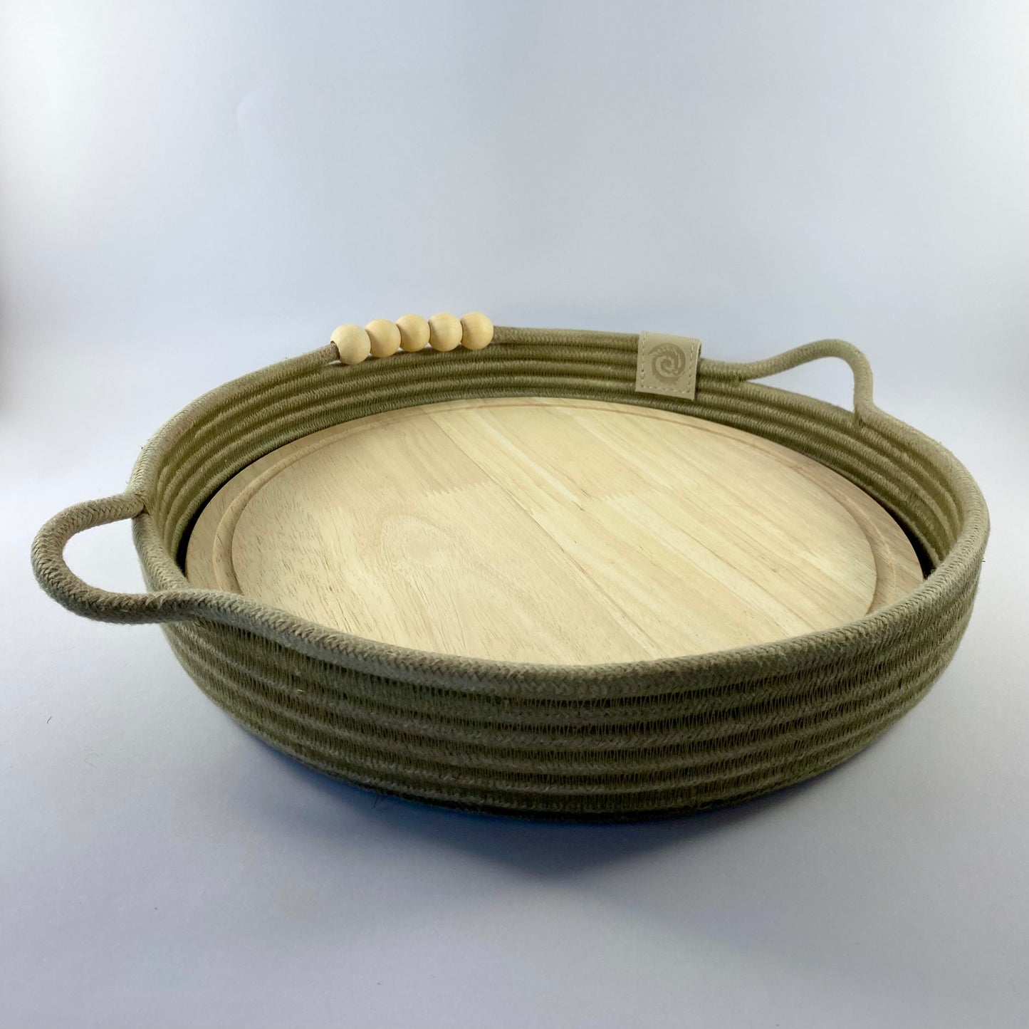 Hoop Tray with Handles & Serving Board: Limestone