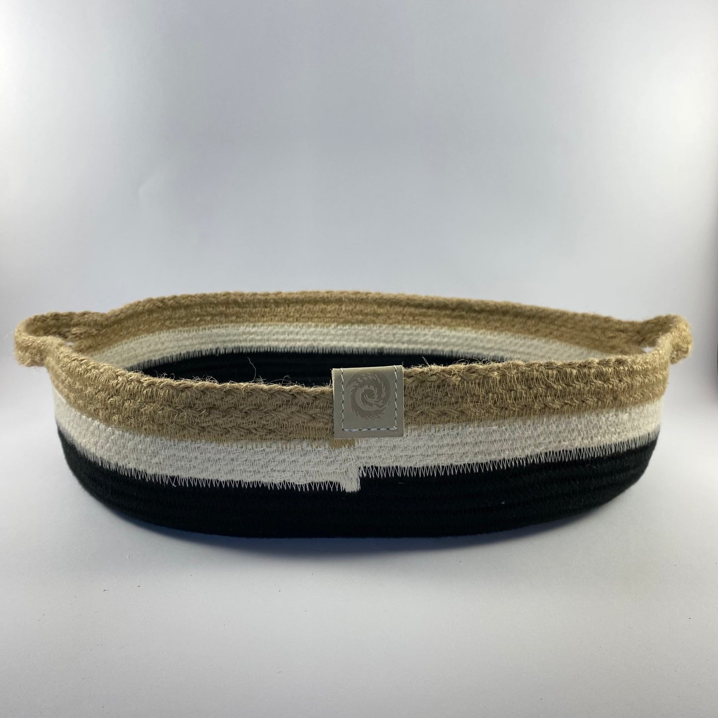 Oval Basket: Black | Ivory | Jute